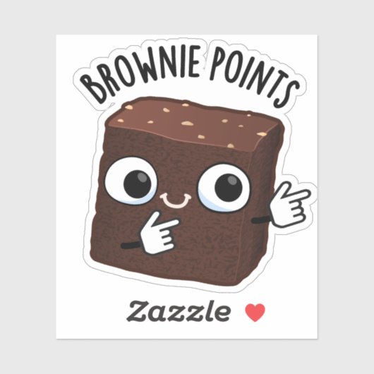 Brownie Points Funny Snack Pun シール (シート)
