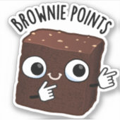 Brownie Points Funny Snack Pun シール (正面)
