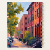 Brownstone City Street | Boston Brick Watercolor プランナー手帳 (裏面)