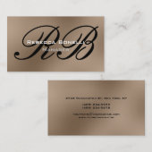 Browny Beige Black Monogram Manager Business Card 名刺 (正面/裏面)