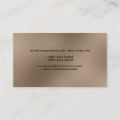 Browny Beige Black Monogram Manager Business Card 名刺 (裏面)