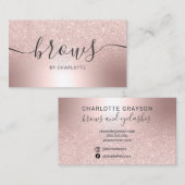 Browsスクリプトフォントバラ金ゴールドグリッター金属箔 名刺 (正面/裏面)