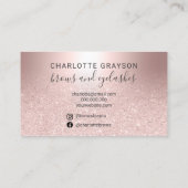 Browsスクリプトフォントバラ金ゴールドグリッター金属箔 名刺 (裏面)