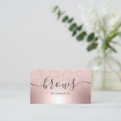 Browsスクリプトフォントバラ金ゴールドグリッター金属箔 名刺 (スタンド正面)