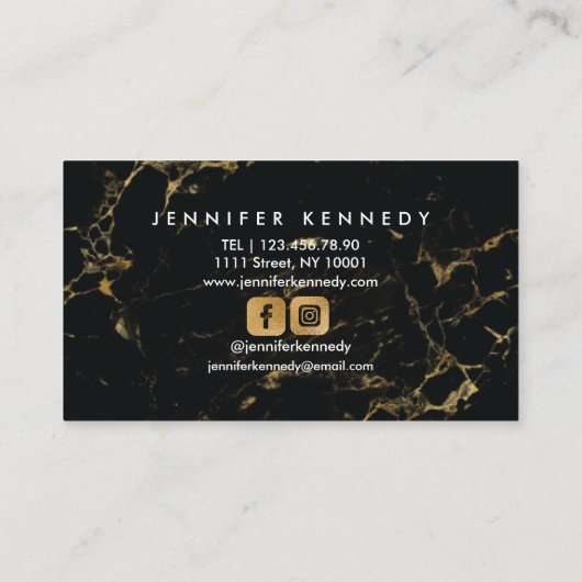 Browsスペシャリスト金ゴールドグリッタータイポグラフィモダン 名刺 (裏面)