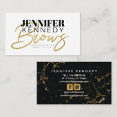 Browsスペシャリスト金ゴールドグリッタータイポグラフィモダン 名刺 (正面/裏面)