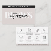 Brows モダン Aftercare PMU Browグラデーションの手順 名刺 (正面/裏面)