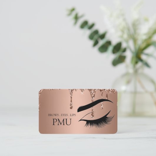 Brows Aftercare Blue PMU Microblading Henna Salon 名刺 (スタンド正面)