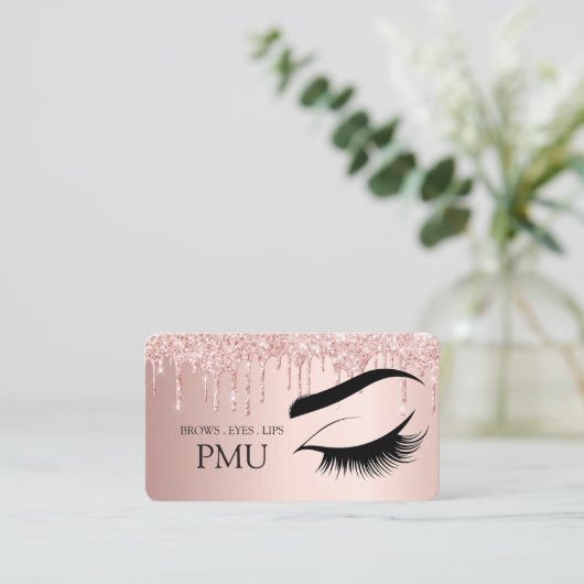 Brows Aftercare Blue PMU Microblading Henna Salon 名刺 (スタンド正面)