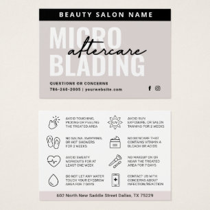 Brows AfterCare PMU Brow Instructionsモダンカード