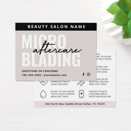 Brows AfterCare PMU Brow Instructionsモダンカード (デスク)