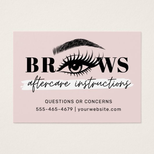 Brows AfterCare PMU Brow Instructionsモダンカード (正面)
