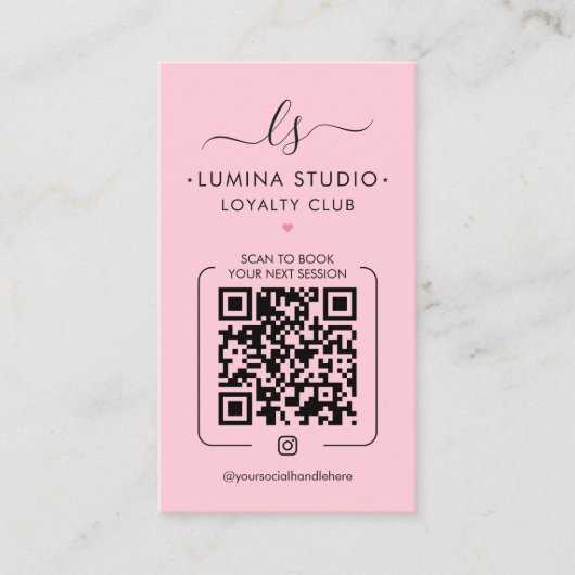 Brows Lash Makeup Artist Pink Pastel Loyalty Card 名刺 (正面)
