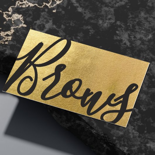 Brows Microblading Beauty Salon Gold Brown Modern  名刺