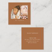 Brows Photo Collage Terracotta スクエア名刺 (正面/裏面)