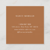 Brows Photo Collage Terracotta スクエア名刺 (裏面)