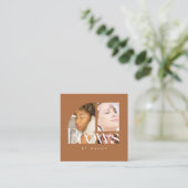 Brows Photo Collage Terracotta スクエア名刺 (スタンド正面)