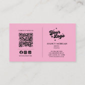 Brows Photo Qr Code Logo Blush Pink  名刺 (裏面)