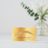 Brows Specialist Gold Foil Metallic Microblading 名刺 (スタンド正面)