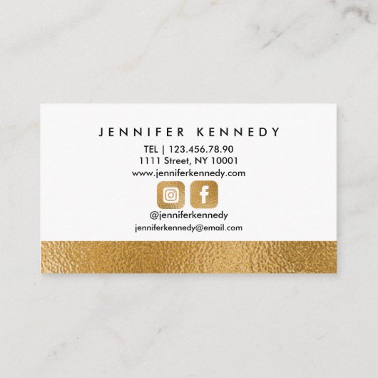 Brows Specialist Gold Foil Metallic Microblading 名刺 (裏面)