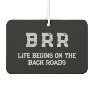 BRRロゴグレーレタリング「ライフは次の日から始まる…」 カーエアーフレッシュナー