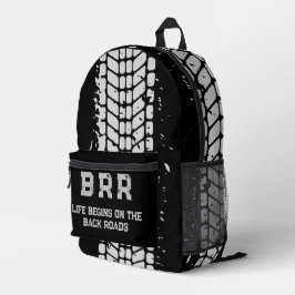 BRRロゴグレーレタリング「ライフは次の日から始まる…」 プリントバックパック