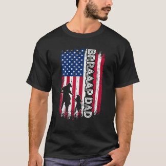 BRRAAAPパパアメリカ国旗ダートバイクモトクロスファス Tシャツ