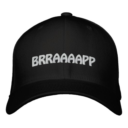 "BRRAAAPP" Sledders.com Black Flexfit Hat 刺繍入りキャップ (正面)