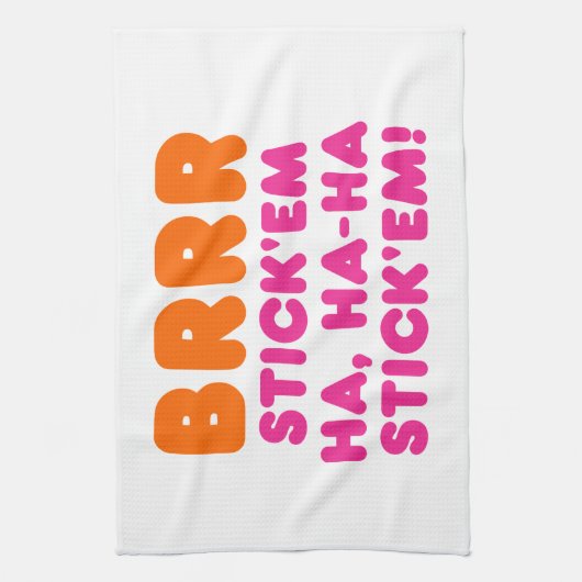 BRRR HA、ハハそれらを付けますそれらを付けて下さい! キッチンタオル (縦)