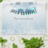 Brrrrのベビーそれは冷たい外側-雪玉です キッチンタオル (折り畳み)