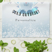 Brrrrのベビーそれは冷たい外側-雪玉の人です キッチンタオル (折り畳み)