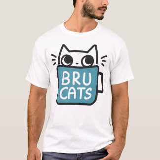 Bru猫は大きいTシャツ-前部ロゴ--をつけます Tシャツ