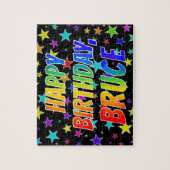 「BRUCE」名、おもしろい「ハッピーバースデー」 ジグソーパズル (縦)