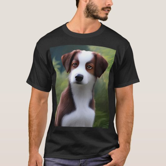 Bruce 縁ど The Collie Puppy, T-shirt Tシャツ (正面)