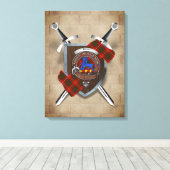 Bruce Clan Badge Crossed Swords Canvas Print キャンバスプリント (インサイチュ (ウッドフロア))
