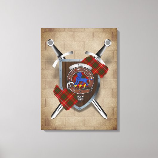 Bruce Clan Badge Crossed Swords Canvas Print キャンバスプリント (正面)