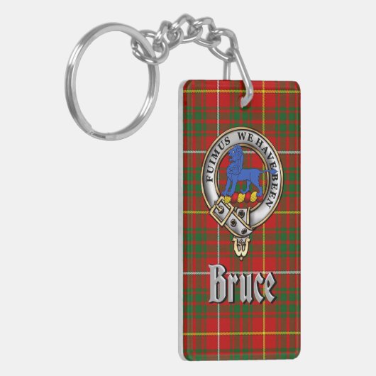 Bruce Clan Badge/Tartan Rectangle キーホルダー (正面左)