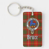 Bruce Clan Badge/Tartan Rectangle キーホルダー (正面)