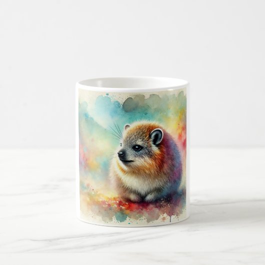 Bruce hyrax painting 051024AREF117 - Watercolor コーヒーマグカップ (中央)