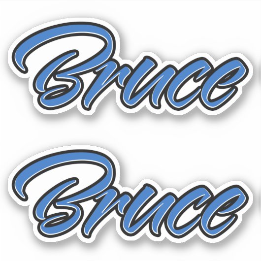Bruce Name blue Aufkleber Sticker Stickerset シール (正面)