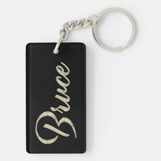 Bruce Name whitegold Schlüsselanhänger Anhänger キーホルダー (裏面)