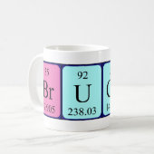 Brucey定期的なテーブル名mag コーヒーマグカップ (正面左)