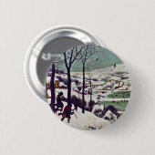 Bruegel D. A?。Pieter著雪のハンター、 缶バッジ (正面&裏面)