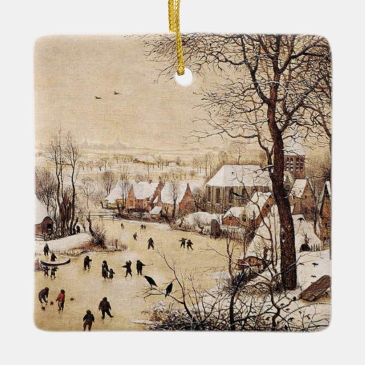 Bruegel the Elder - Winter Landscape, セラミックオーナメント (正面)