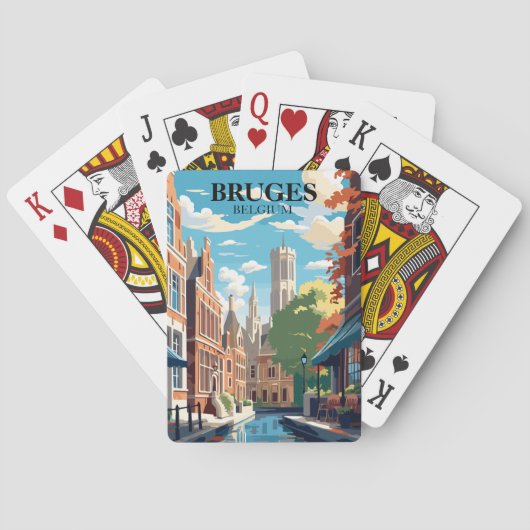 Bruges Belgium Travel Illustration トランプ (裏面)