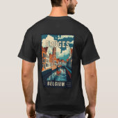 Bruges Belgium Travel Poster Tシャツ (裏面)