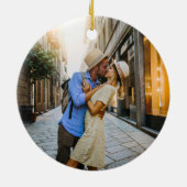 Bruges Belgium Watercolor Engagement Photo セラミックオーナメント (裏面)