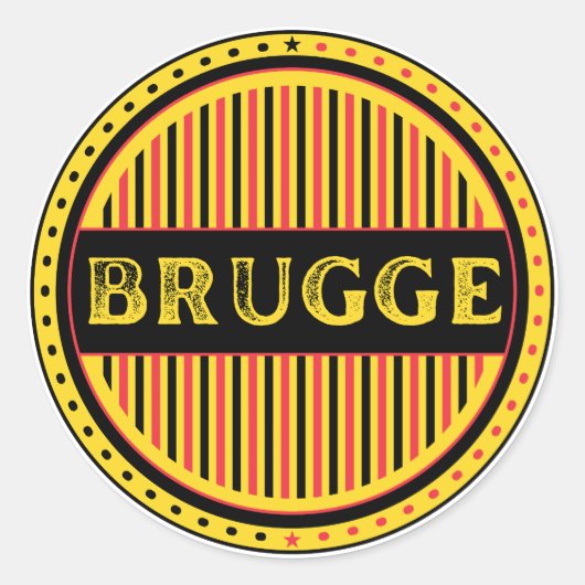 Bruges City Pride Emblem – Belgian Identity ラウンドシール (正面)