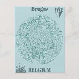 Bruges map ポストカード