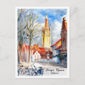 Bruges Square Belgium Colored Pencils ポストカード (正面)